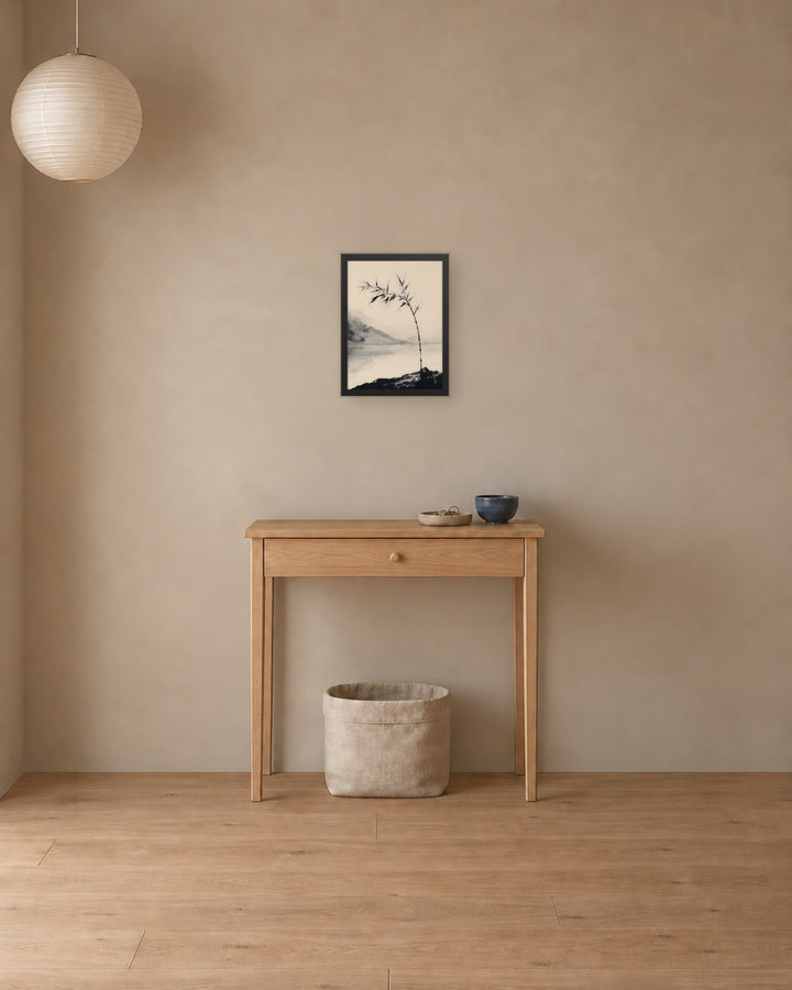 Bamboo in Wind in a Japandi entryway, 12 × 16 in · Black frame