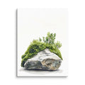 Moss and Time — Japandi wabi-sabi canvas, minimalist Japanese wall art