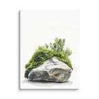 Moss and Time — Japandi wabi-sabi canvas, minimalist Japanese wall art