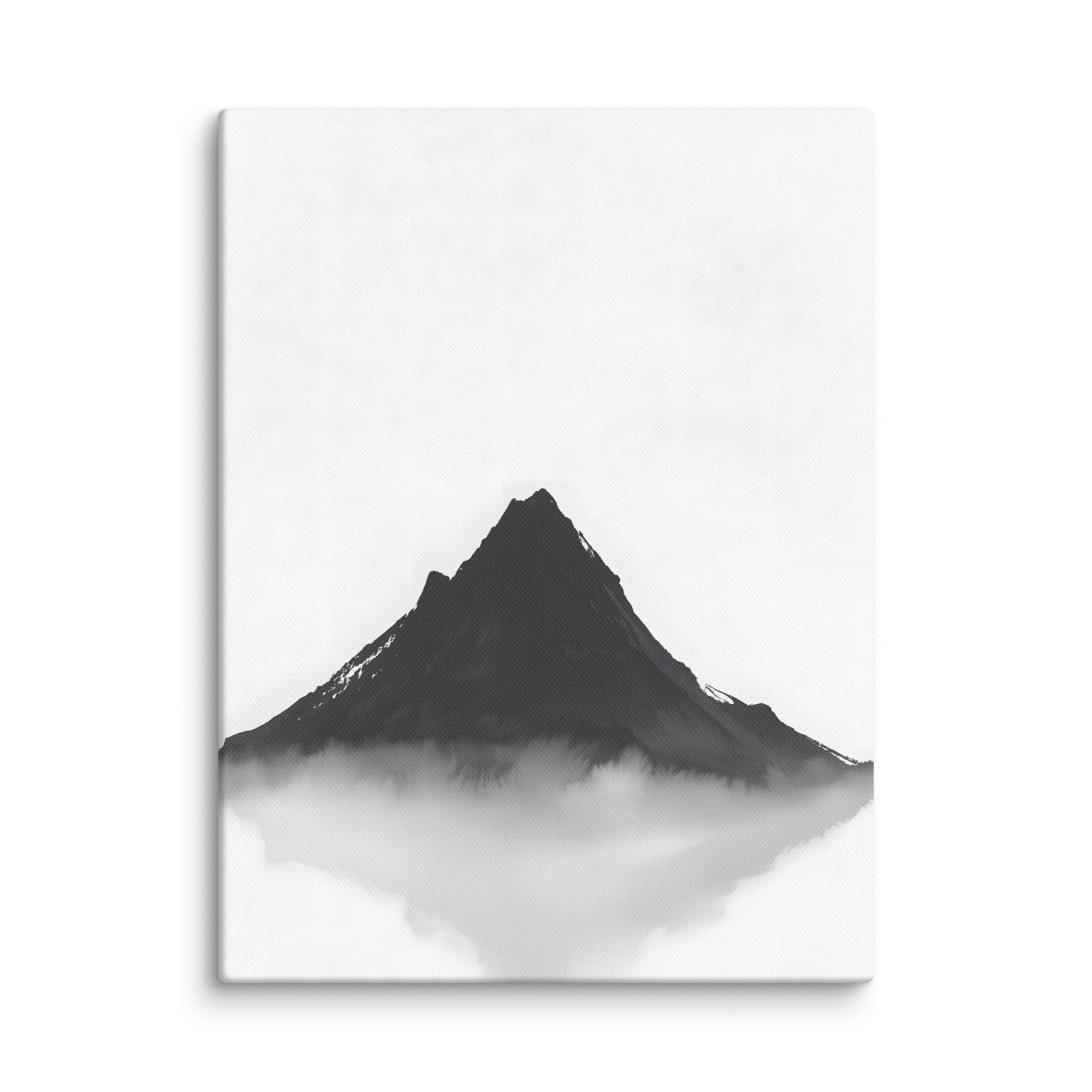 Mountain Breath — Japandi zen ink canvas, minimalist Japanese wall art