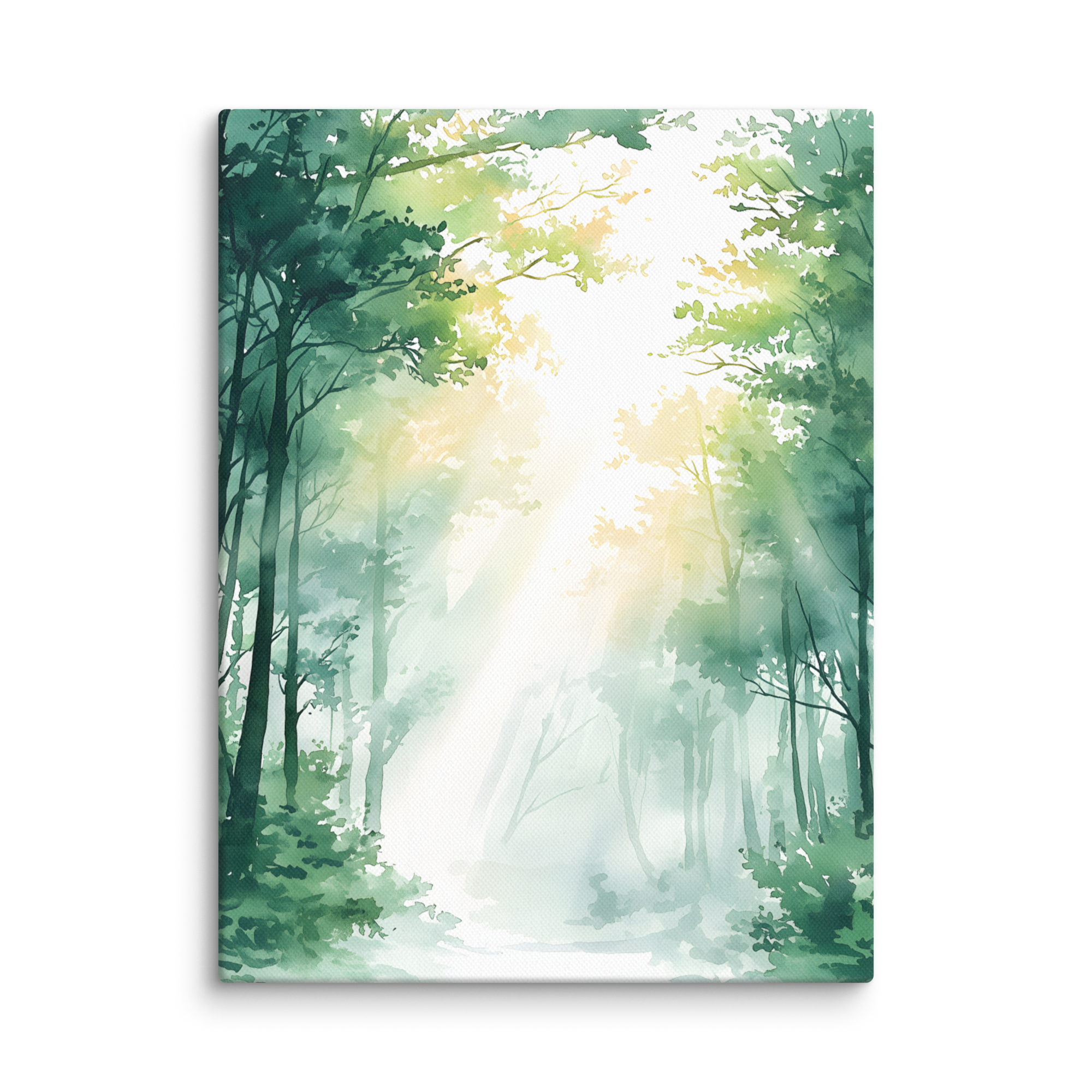 Forest Filter — Japandi komorebi canvas, minimalist Japanese wall art