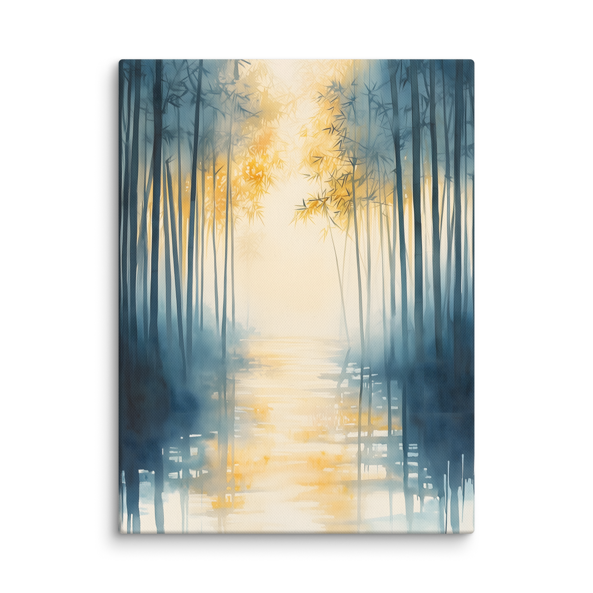Morning Mist — Japandi komorebi canvas, minimalist Japanese wall art