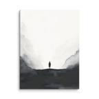 Distant Figure — Japandi ma canvas, minimalist Japanese wall art