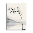 Bamboo in Wind — Japandi zen ink canvas, minimalist Japanese wall art