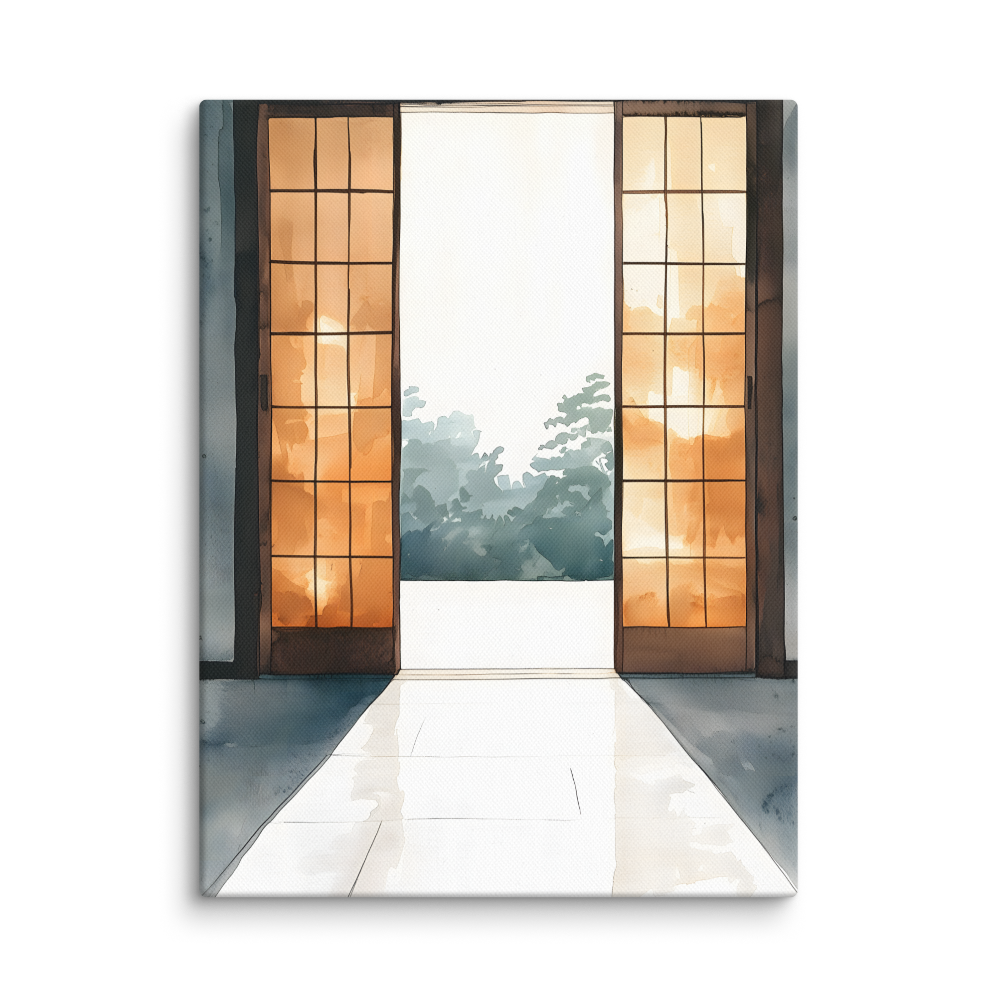Open Door — Japandi ma canvas, minimalist Japanese wall art