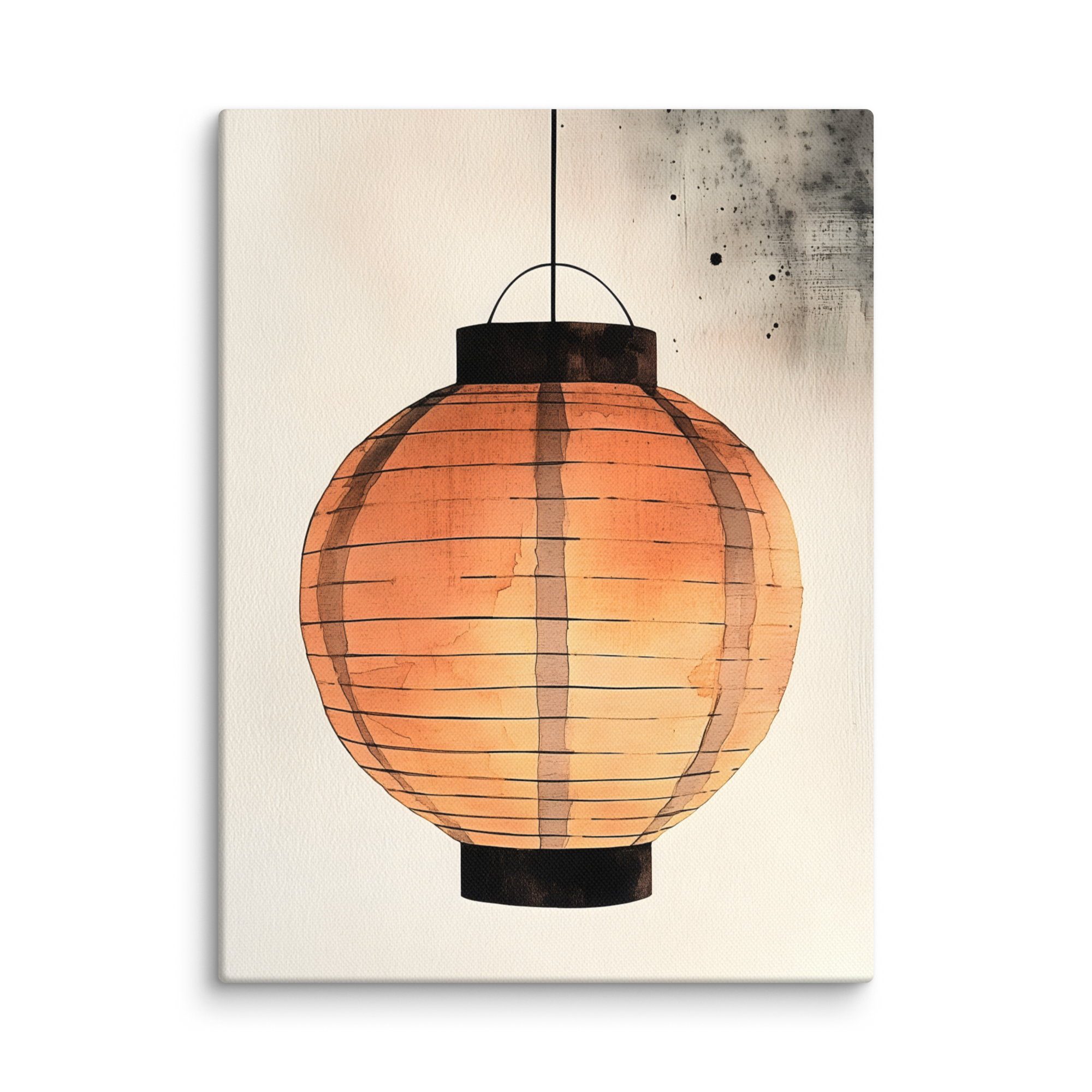Paper Lantern — Japandi wabi-sabi canvas, minimalist Japanese wall art