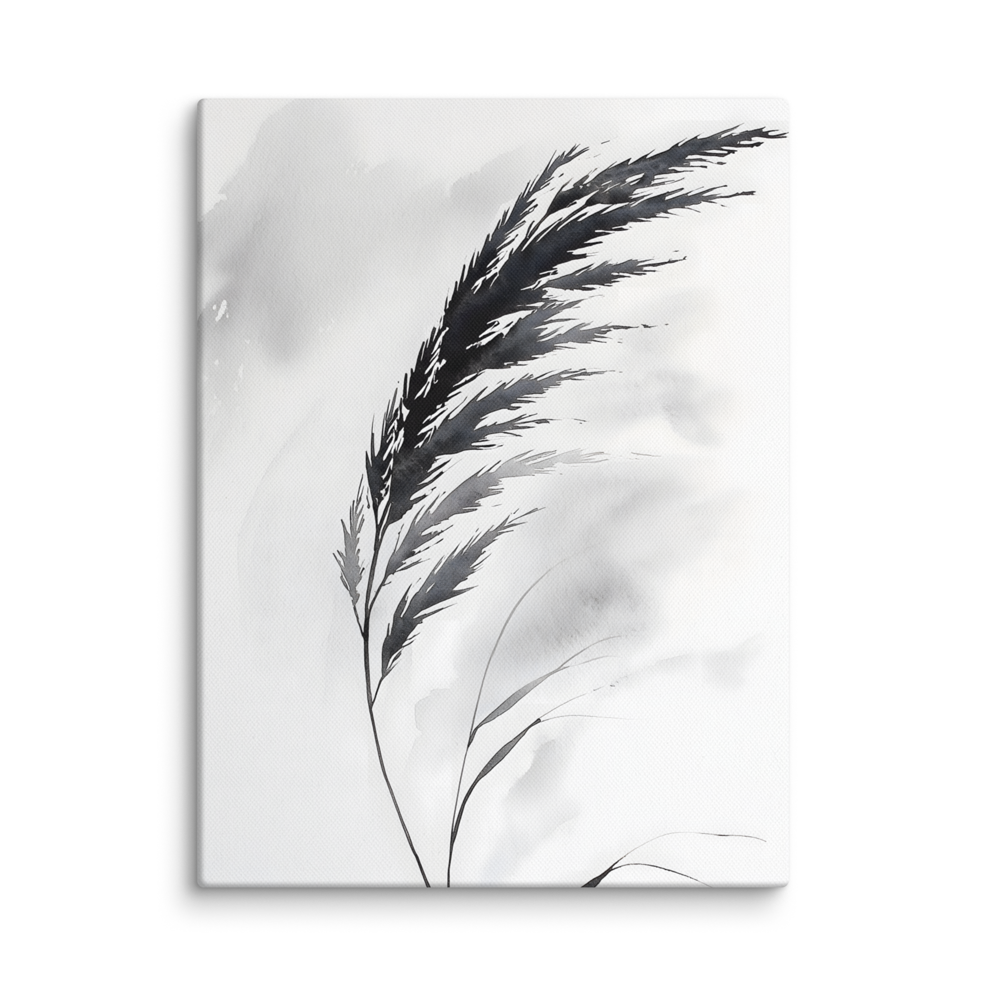 Wild Grass — Japandi zen nature canvas, minimalist Japanese wall art