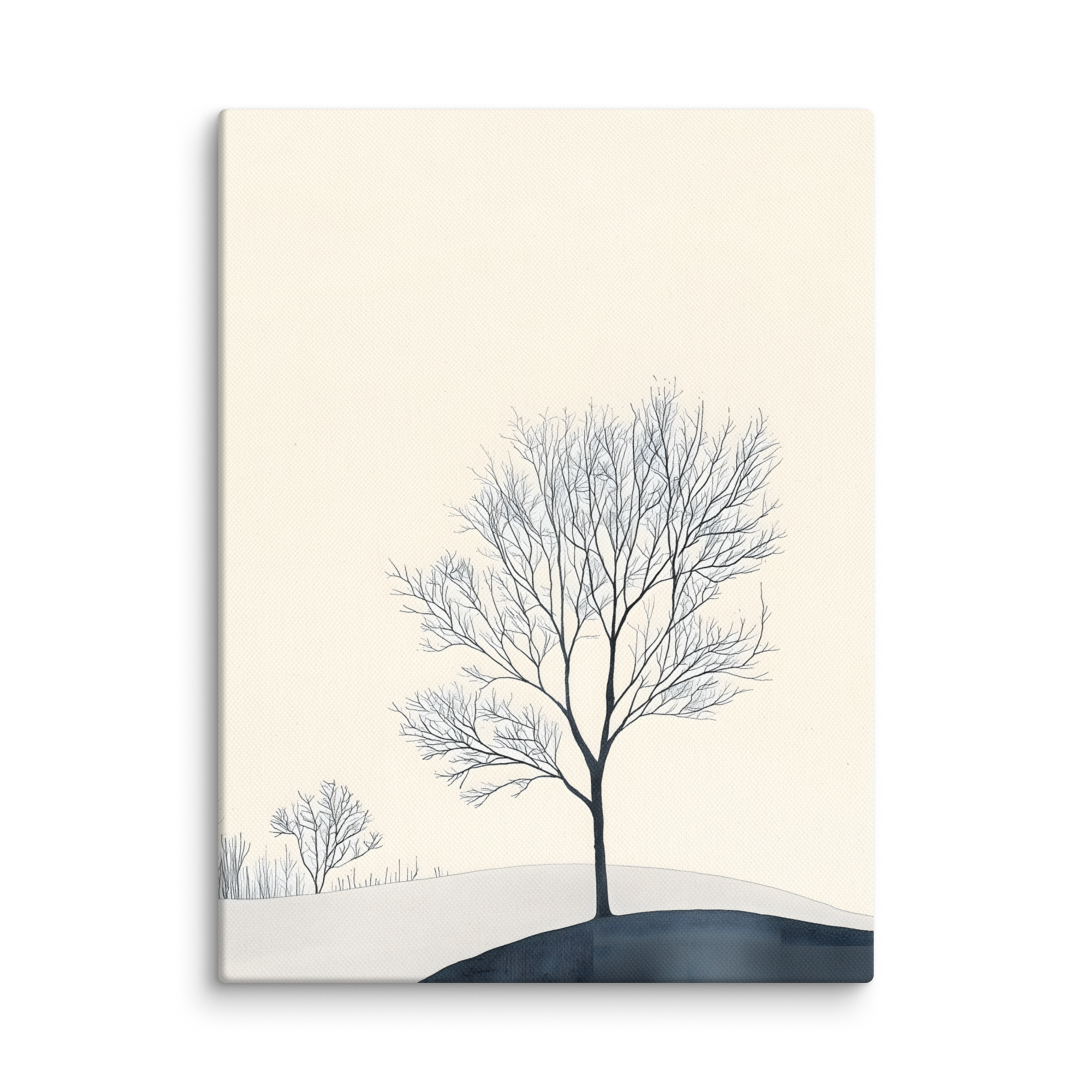 Distant Divide — Japandi ma canvas, minimalist Japanese wall art