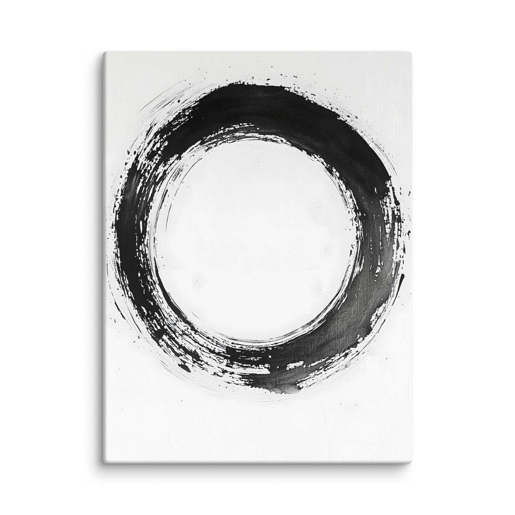One Stroke — Japandi zen ink canvas, minimalist Japanese wall art