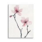 Cherry Absence — Japandi zen nature canvas, minimalist Japanese wall art