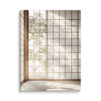 Shoji Light — Japandi komorebi canvas, minimalist Japanese wall art