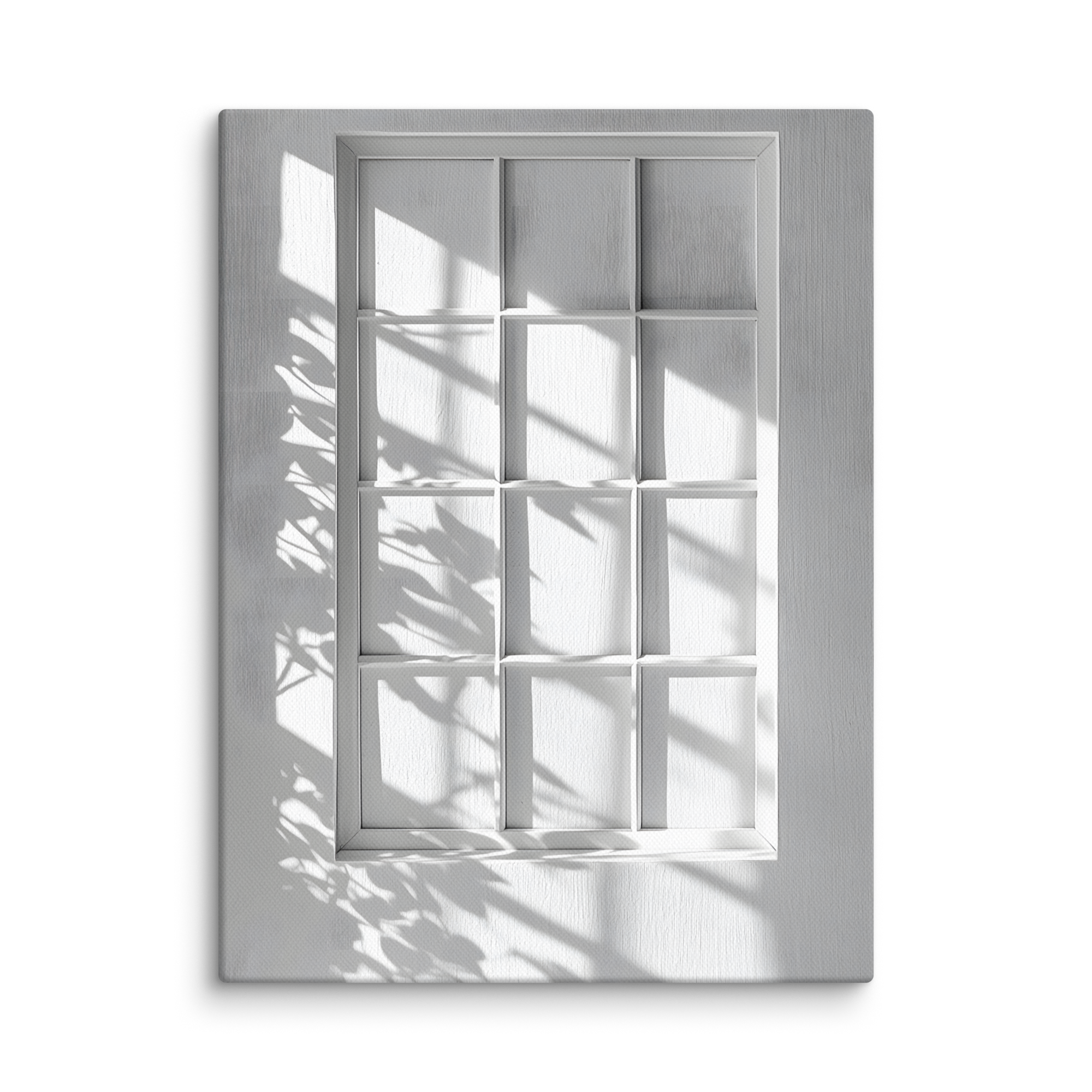 Shadow Play — Japandi komorebi canvas, minimalist Japanese wall art