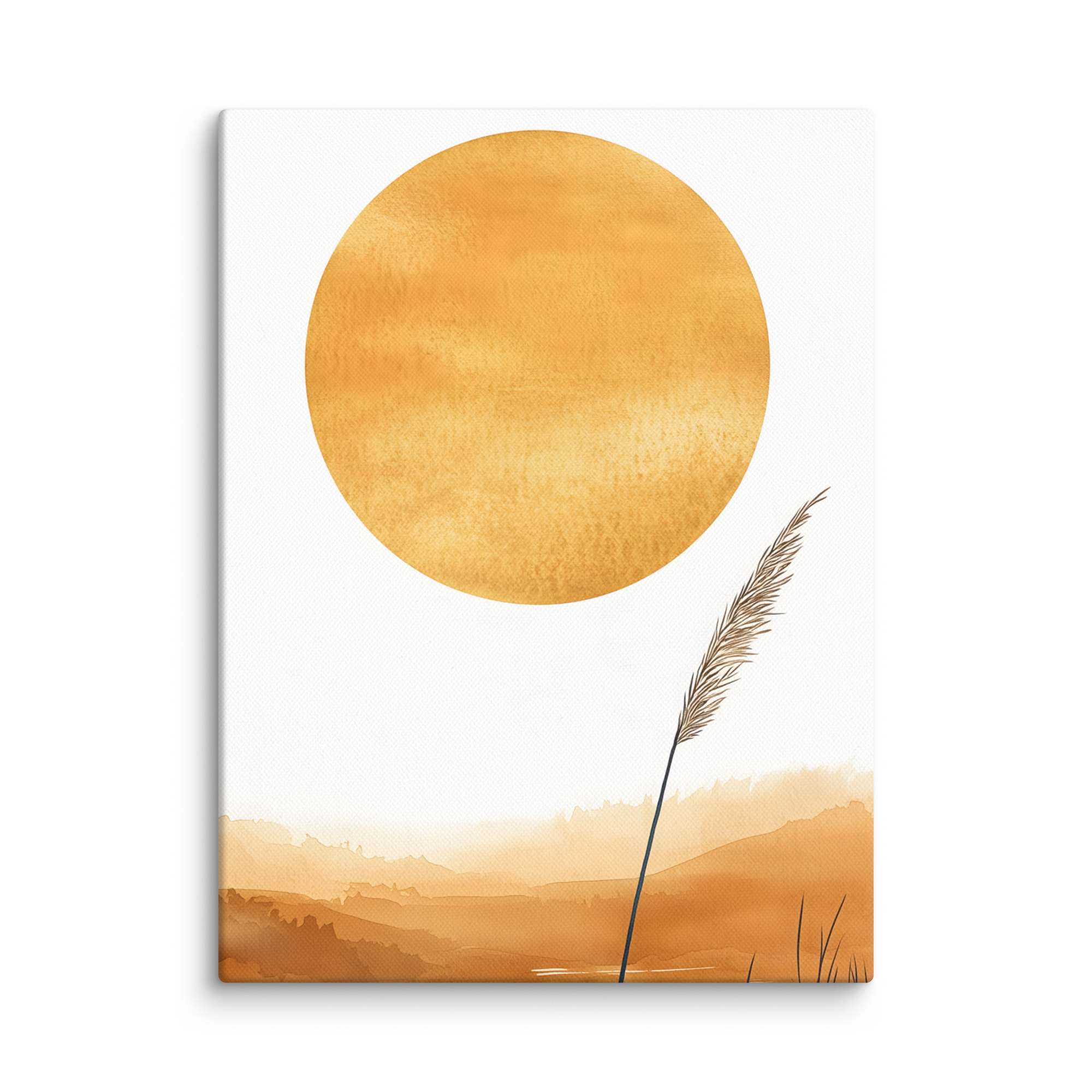 Golden Hour — Japandi komorebi canvas, minimalist Japanese wall art