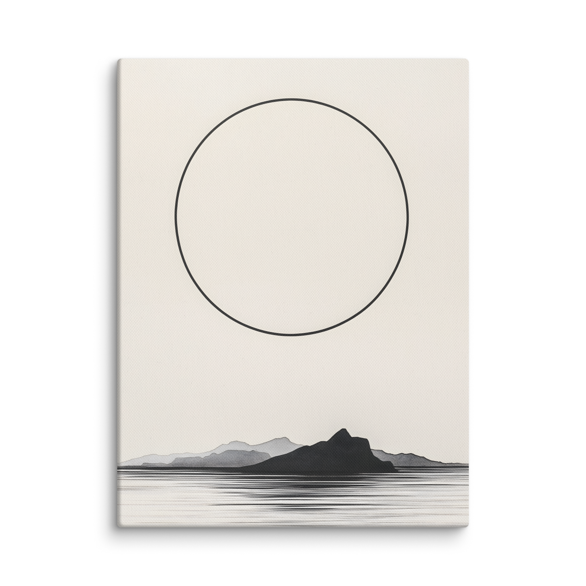 Circle and Space — Japandi ma canvas, minimalist Japanese wall art