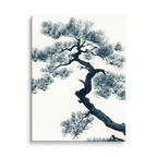 Pine Silhouette — Japandi zen nature canvas, minimalist Japanese wall art