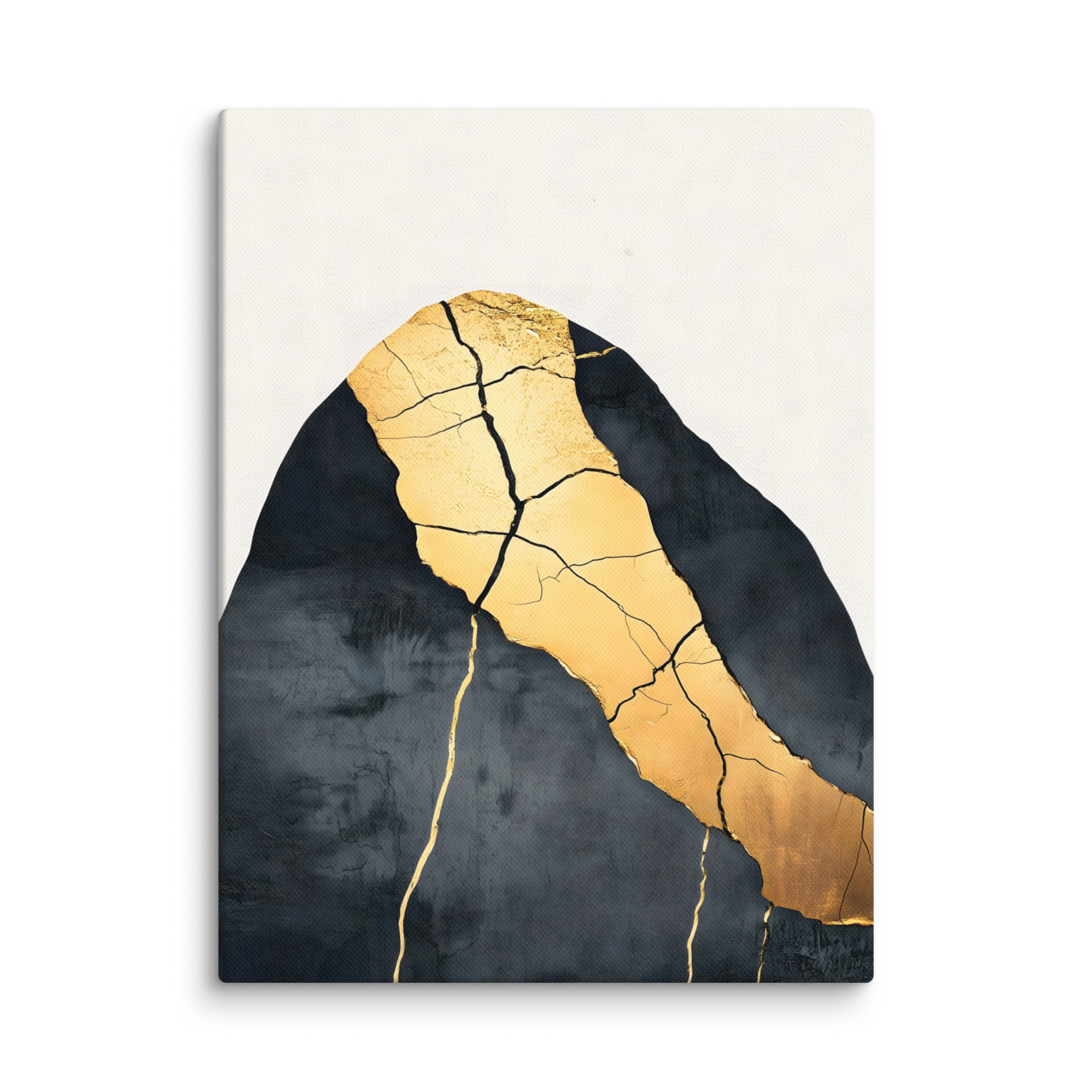 Kintsugi Lines — Japandi wabi-sabi canvas, minimalist Japanese wall art