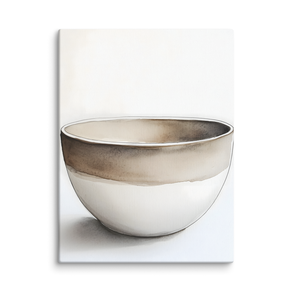 Clay Form — Japandi wabi-sabi canvas, minimalist Japanese wall art