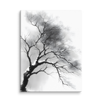 Winter Branch — Japandi zen ink canvas, minimalist Japanese wall art