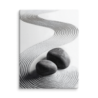 Pebble Garden — Japandi zen nature canvas, minimalist Japanese wall art