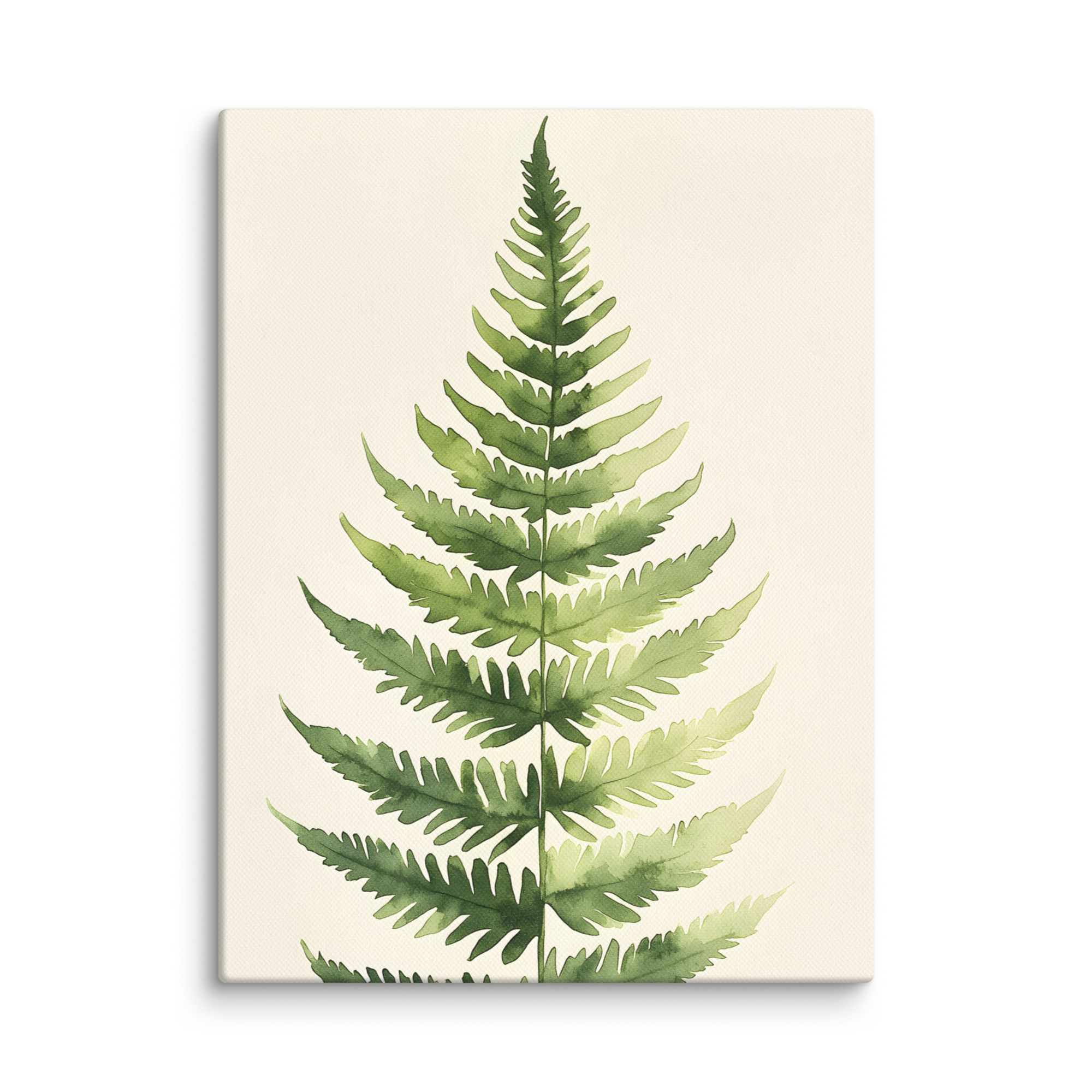 Morning Fern — Japandi zen nature canvas, minimalist Japanese wall art