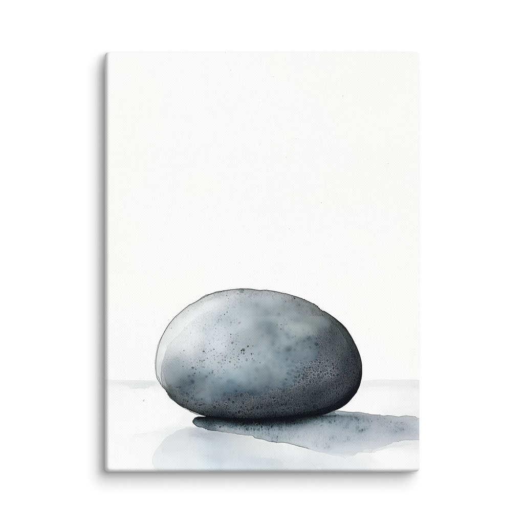 Worn Stone — Japandi wabi-sabi canvas, minimalist Japanese wall art