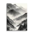 Mist Valley — Japandi zen ink canvas, minimalist Japanese wall art