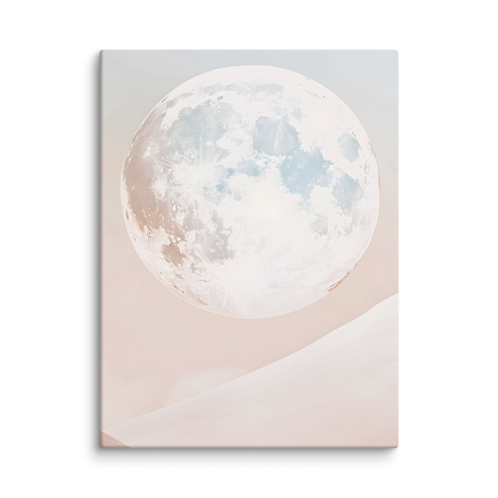 Moon — Japanese minimalist zen ink canvas wall art