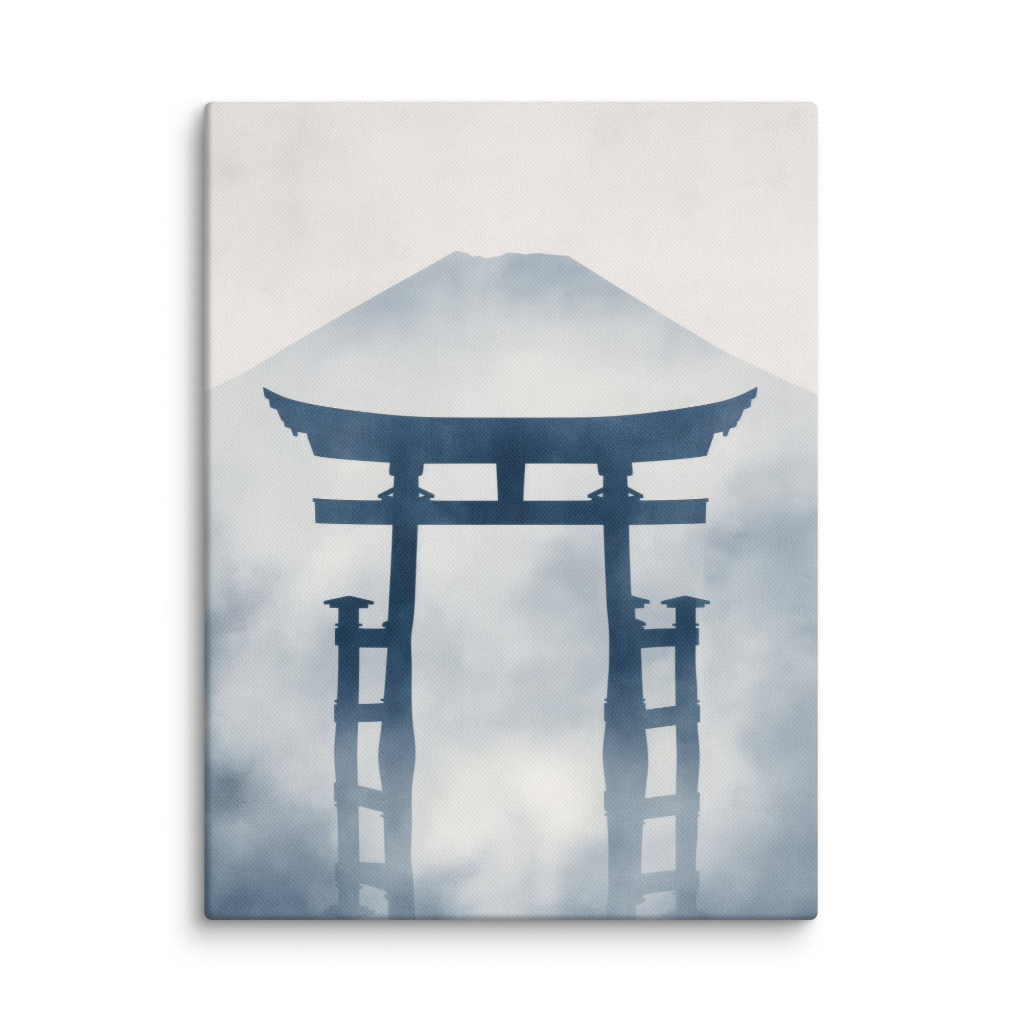 Indigo Pilgrimage — Japanese minimalist zen nature canvas wall art