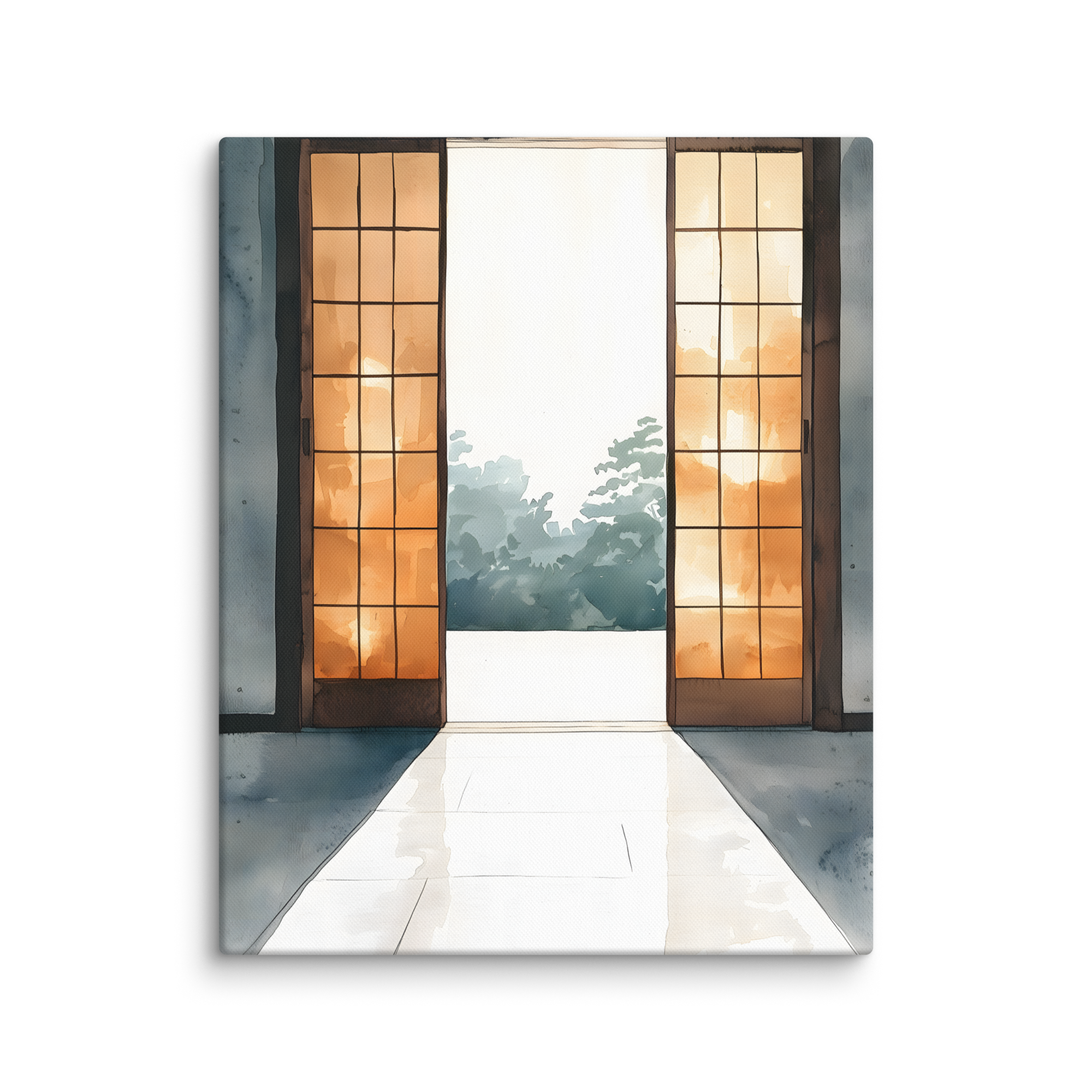 Open Door — Japandi ma canvas, minimalist Japanese wall art