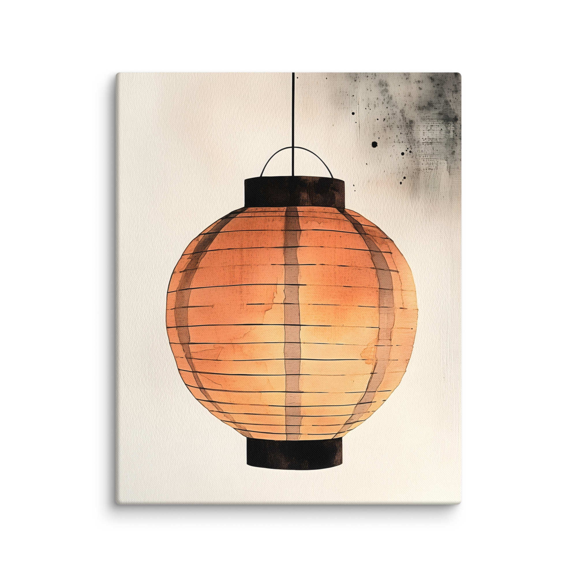 Paper Lantern — Japandi wabi-sabi canvas, minimalist Japanese wall art
