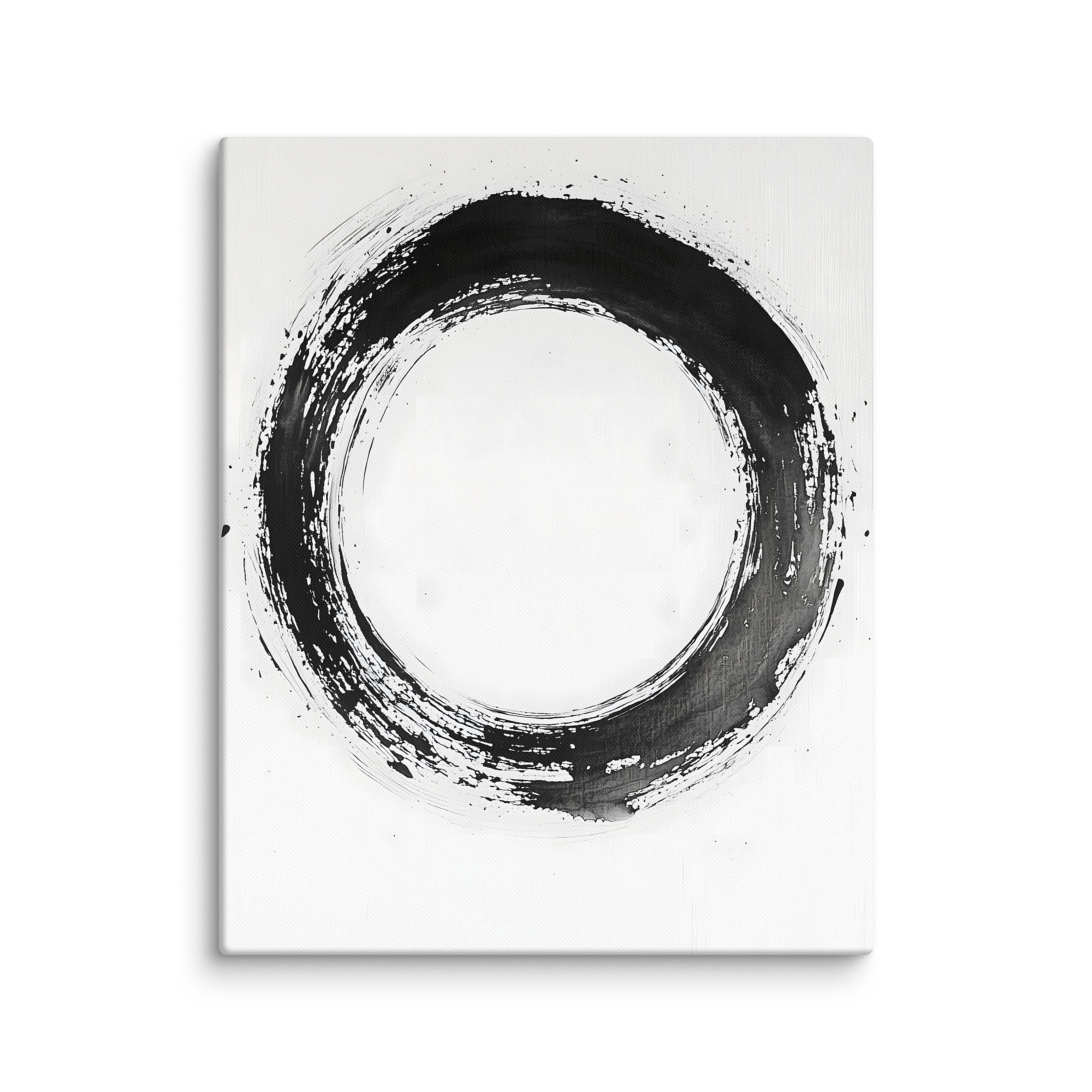 One Stroke — Japandi zen ink canvas, minimalist Japanese wall art