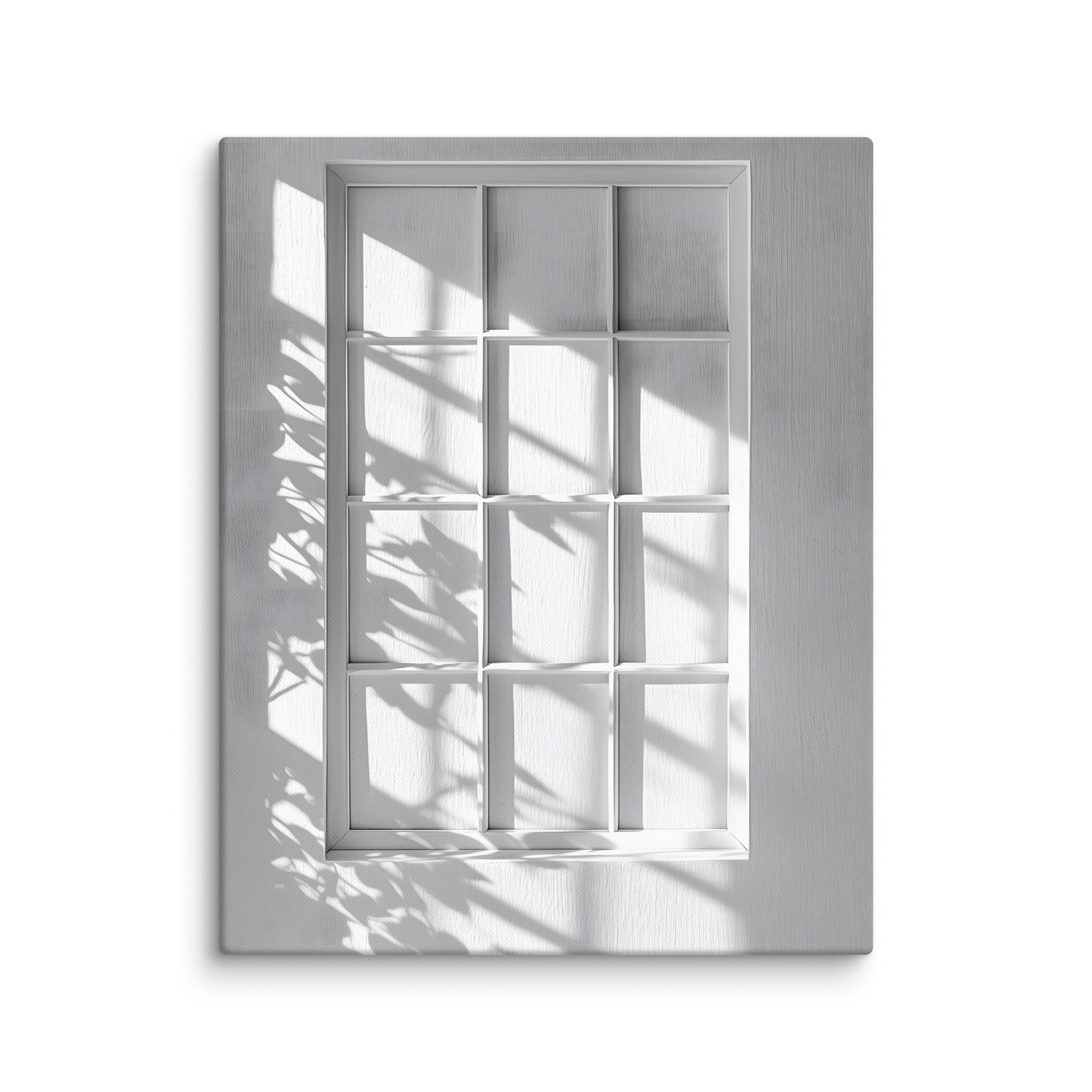 Shadow Play — Japandi komorebi canvas, minimalist Japanese wall art