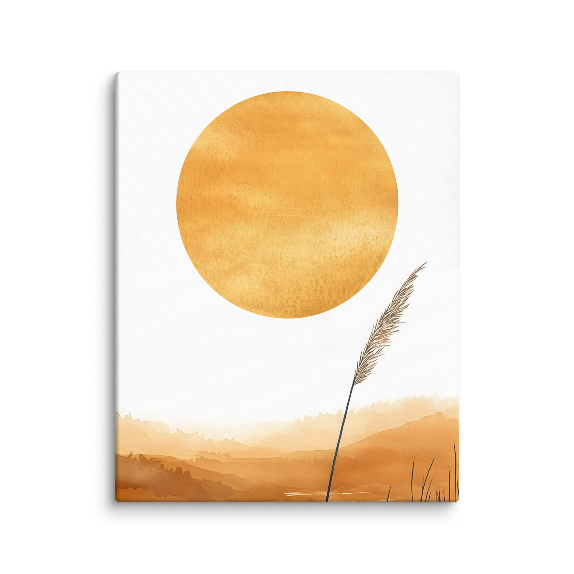 Golden Hour — Japandi komorebi canvas, minimalist Japanese wall art