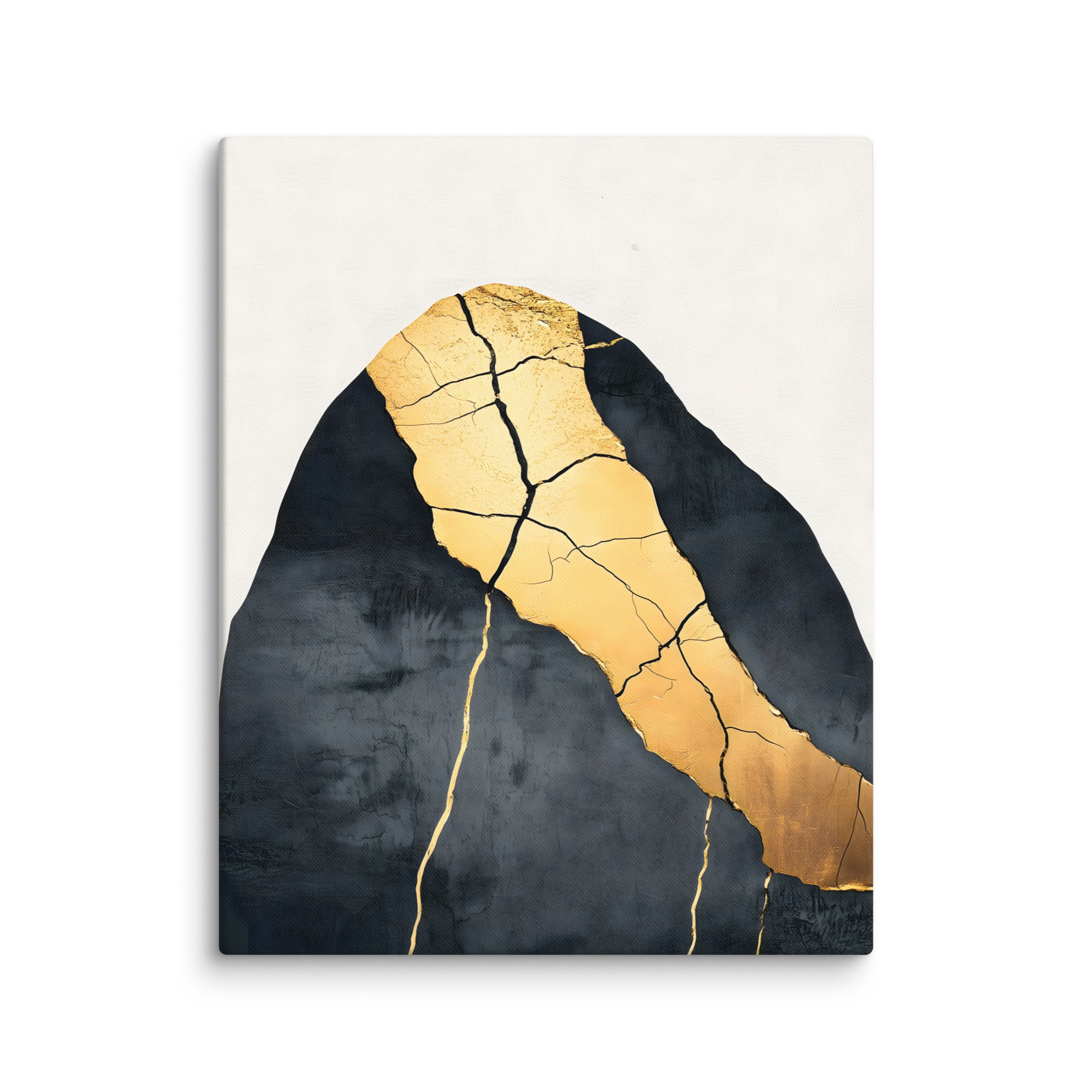 Kintsugi Lines — Japandi wabi-sabi canvas, minimalist Japanese wall art