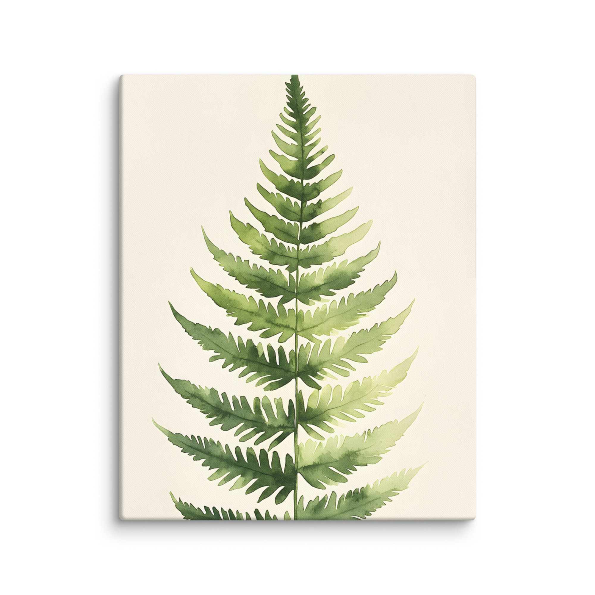 Morning Fern — Japandi zen nature canvas, minimalist Japanese wall art