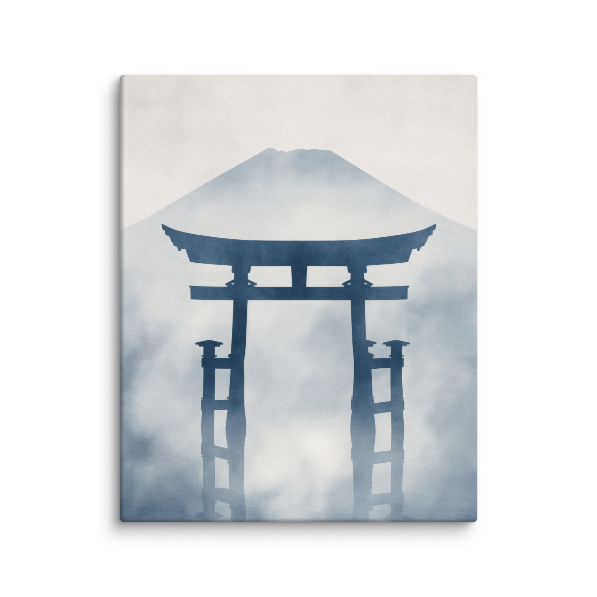 Indigo Pilgrimage — Japanese minimalist zen nature canvas wall art