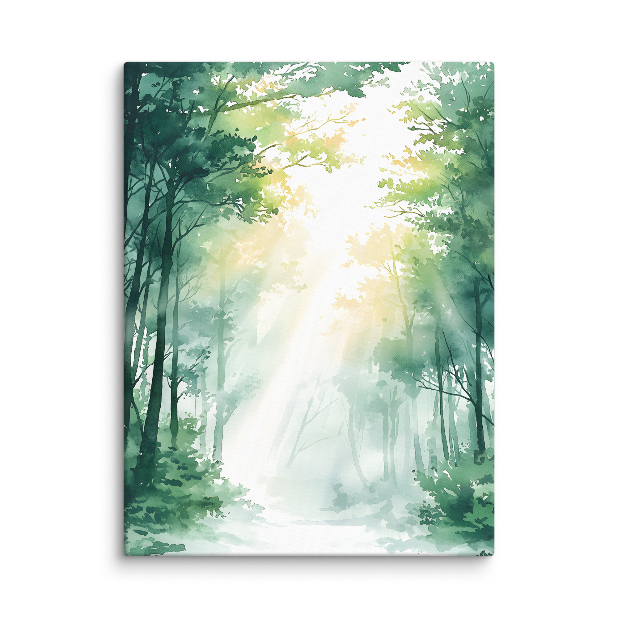 Forest Filter — Japandi komorebi canvas, minimalist Japanese wall art