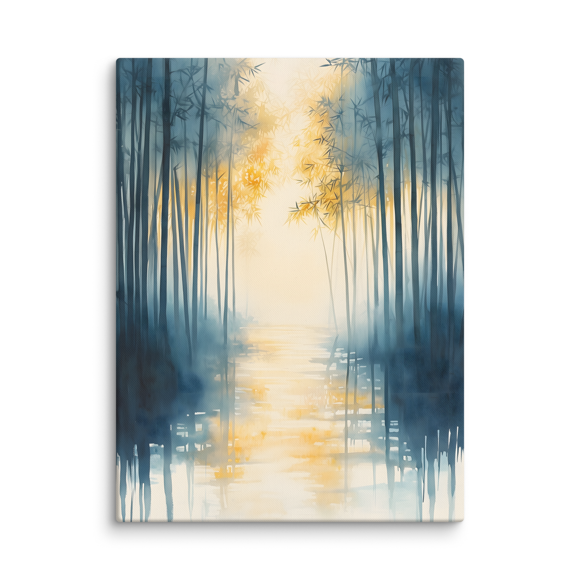 Morning Mist — Japandi komorebi canvas, minimalist Japanese wall art