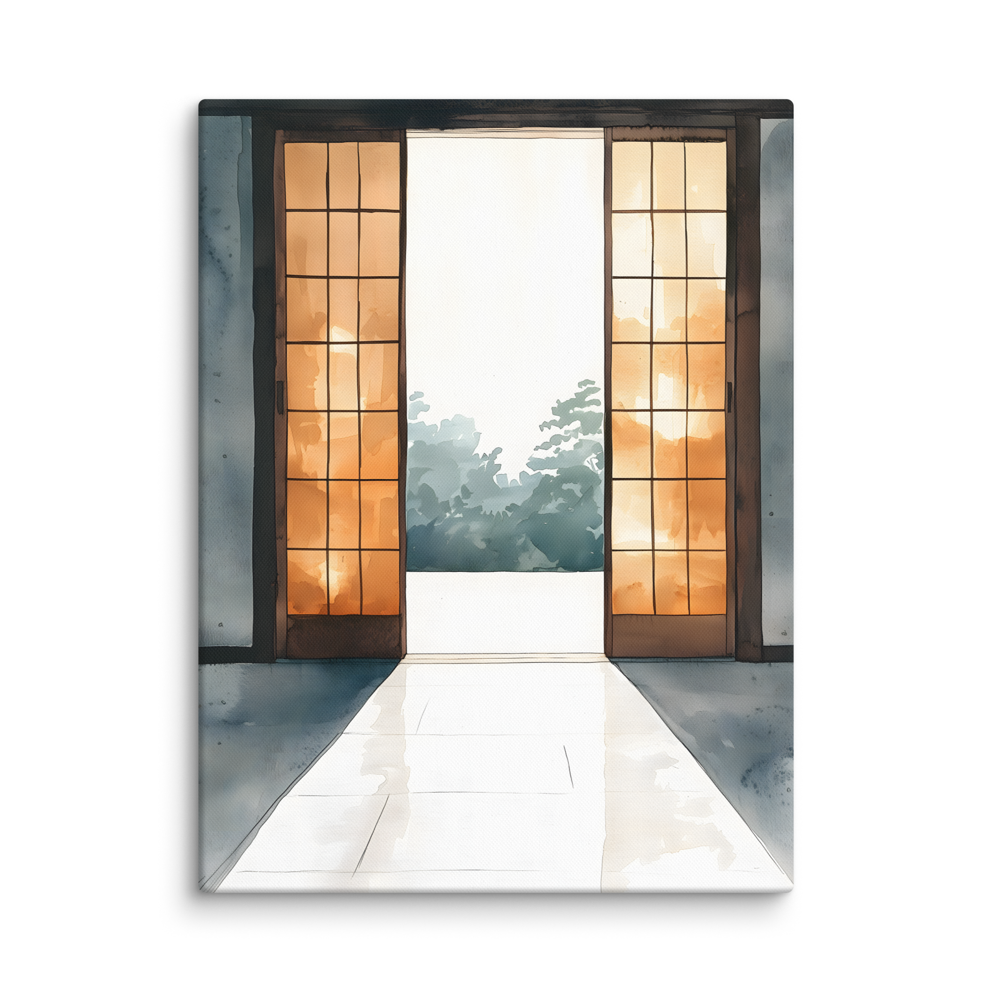Open Door — Japandi ma canvas, minimalist Japanese wall art