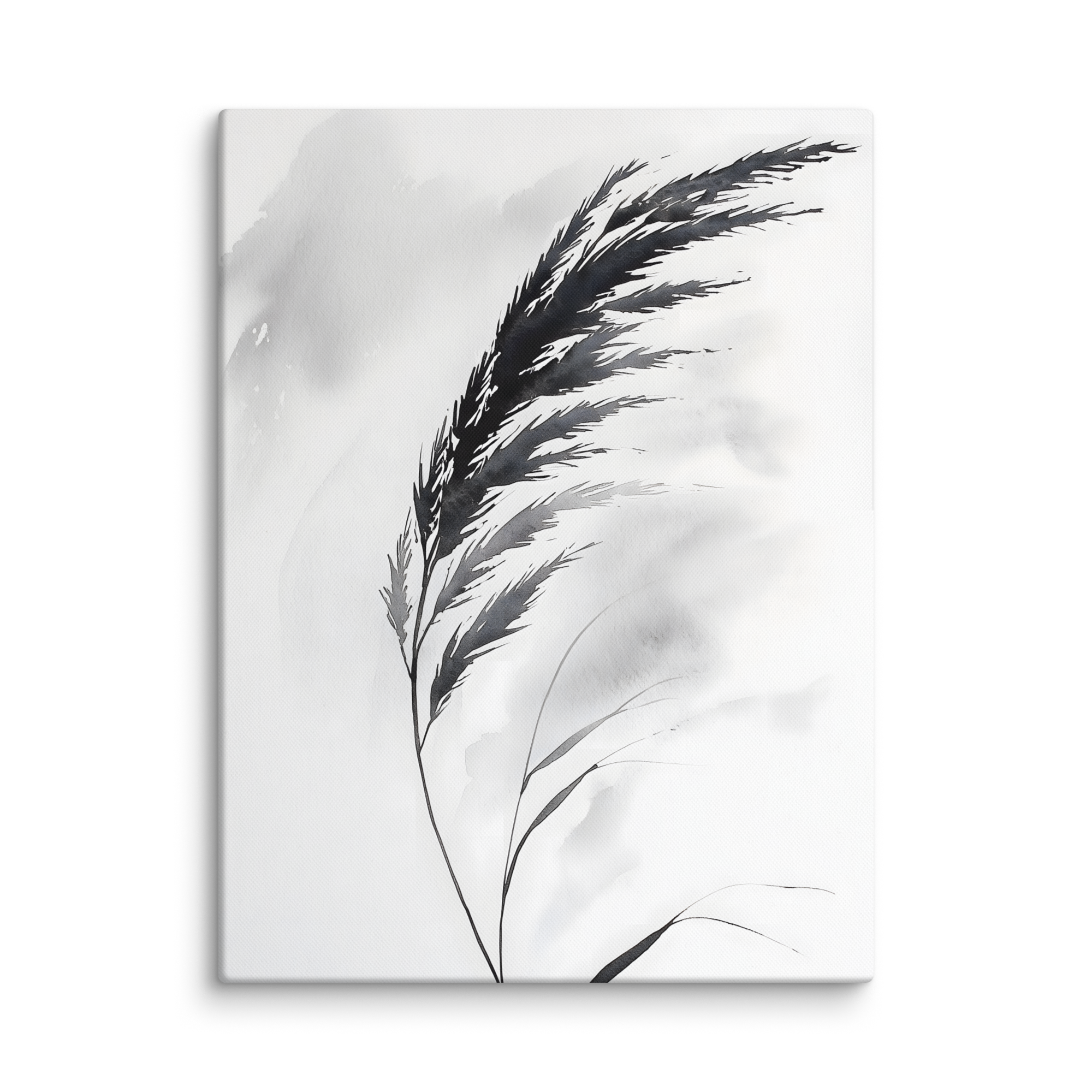 Wild Grass — Japandi zen nature canvas, minimalist Japanese wall art