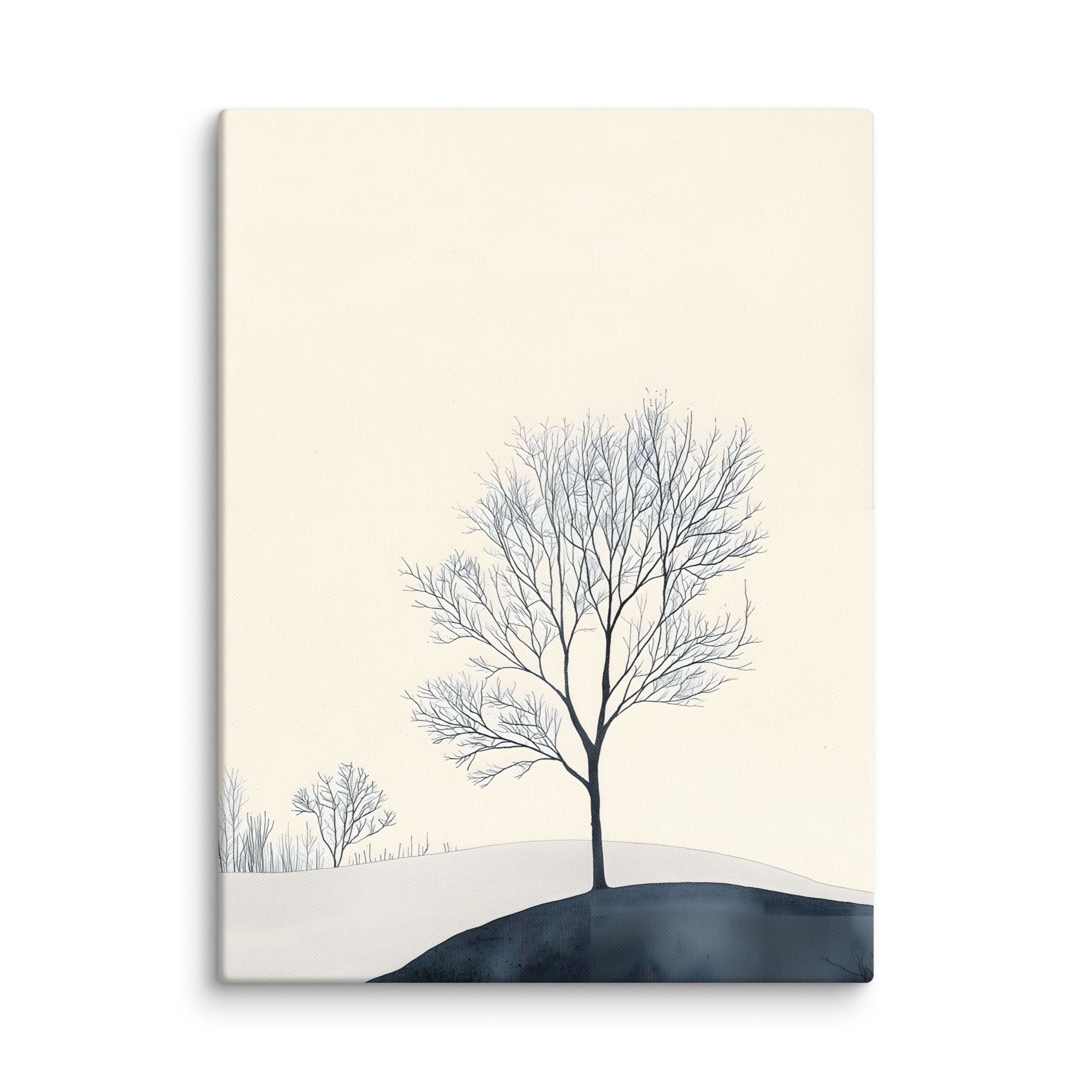 Distant Divide — Japandi ma canvas, minimalist Japanese wall art