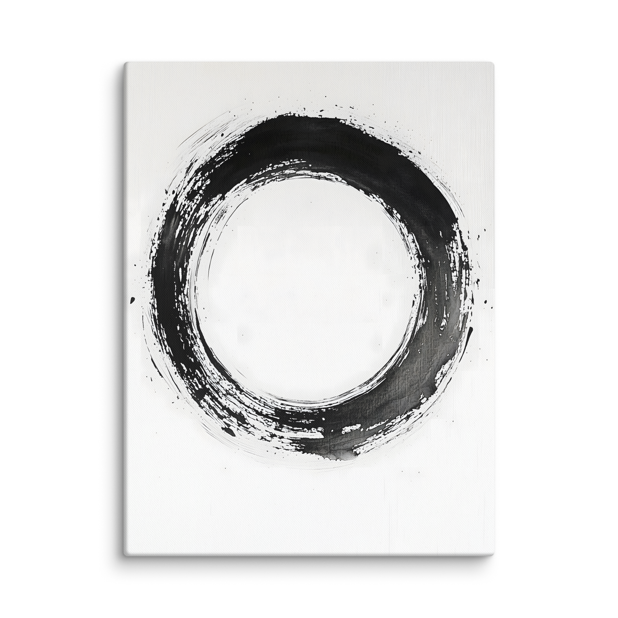 One Stroke — Japandi zen ink canvas, minimalist Japanese wall art
