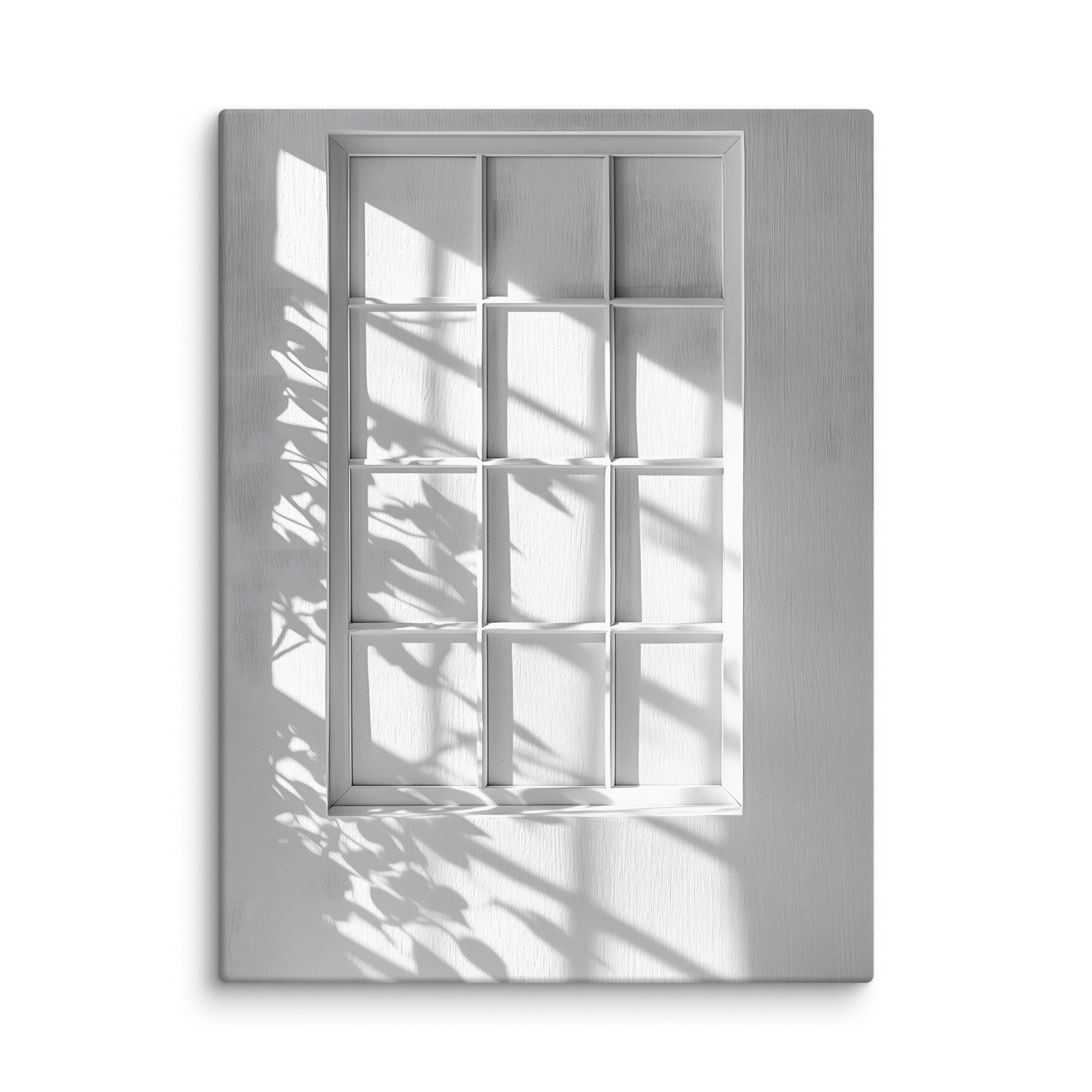 Shadow Play — Japandi komorebi canvas, minimalist Japanese wall art