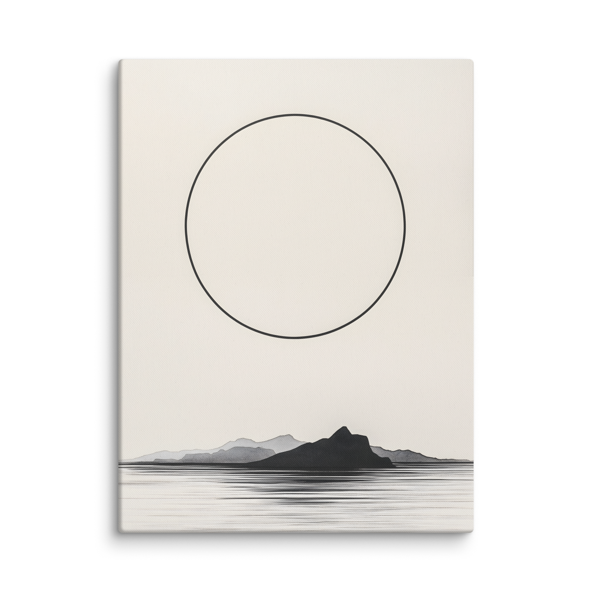 Circle and Space — Japandi ma canvas, minimalist Japanese wall art