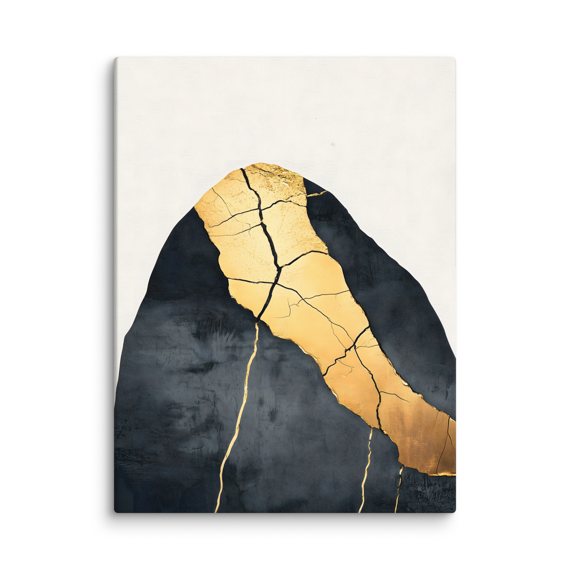 Kintsugi Lines — Japandi wabi-sabi canvas, minimalist Japanese wall art