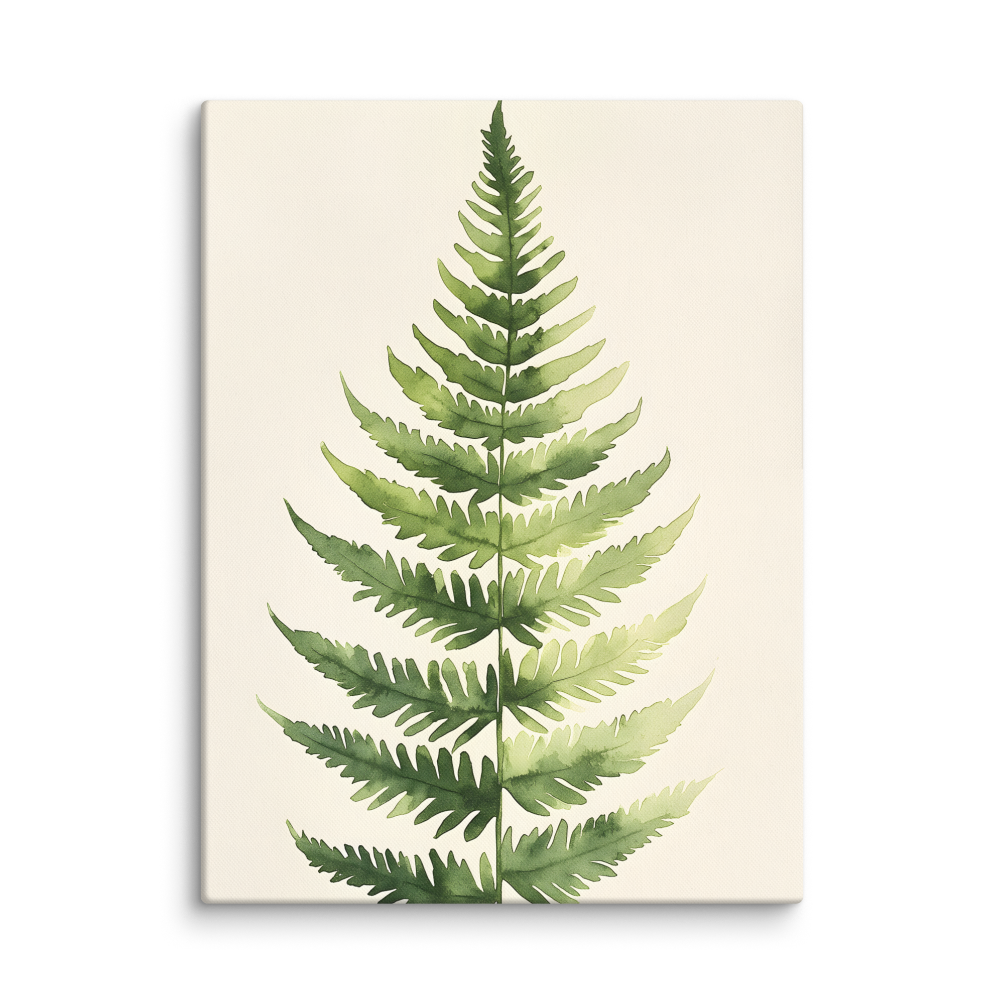 Morning Fern — Japandi zen nature canvas, minimalist Japanese wall art