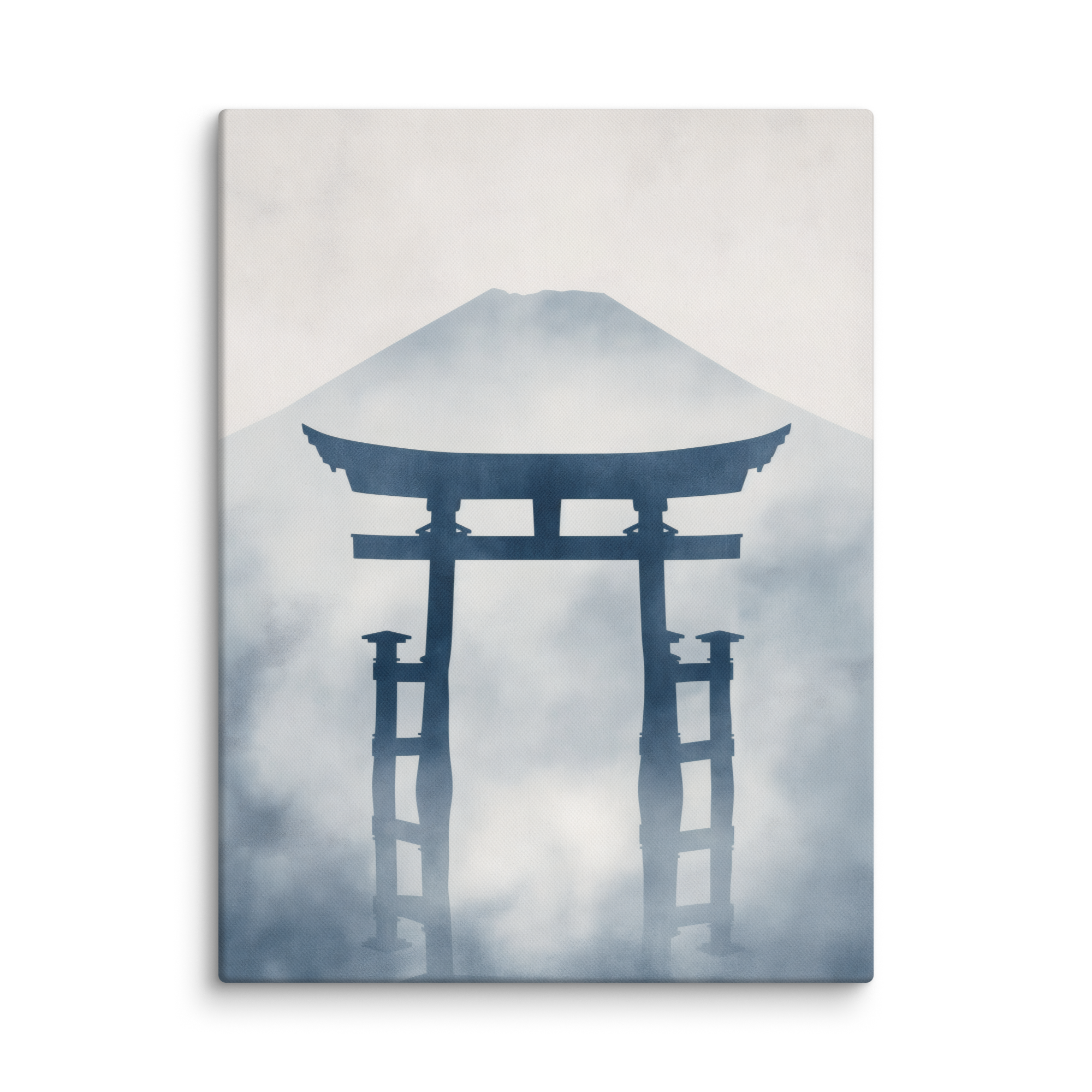 Indigo Pilgrimage — Japanese minimalist zen nature canvas wall art