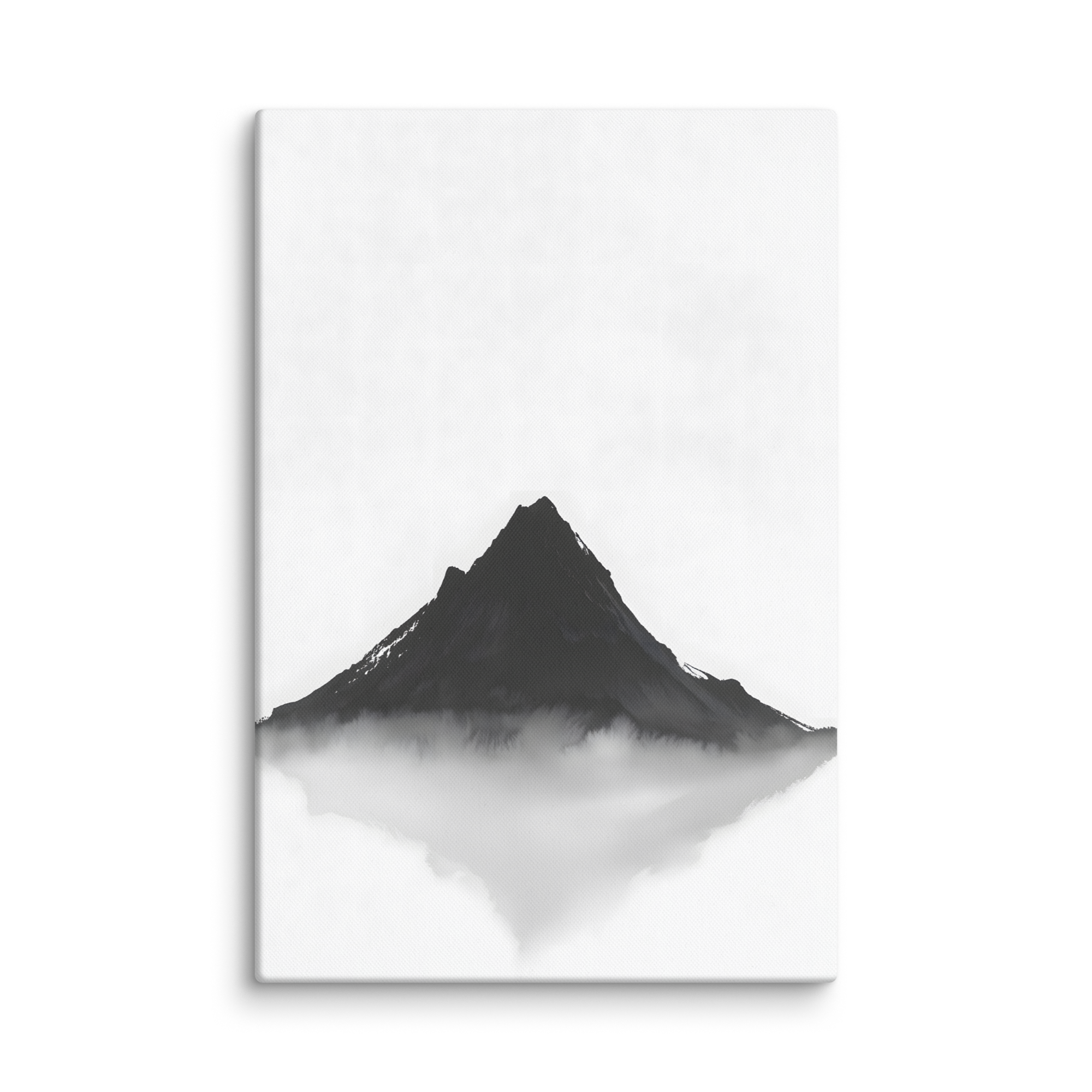 Mountain Breath — Japandi zen ink canvas, minimalist Japanese wall art