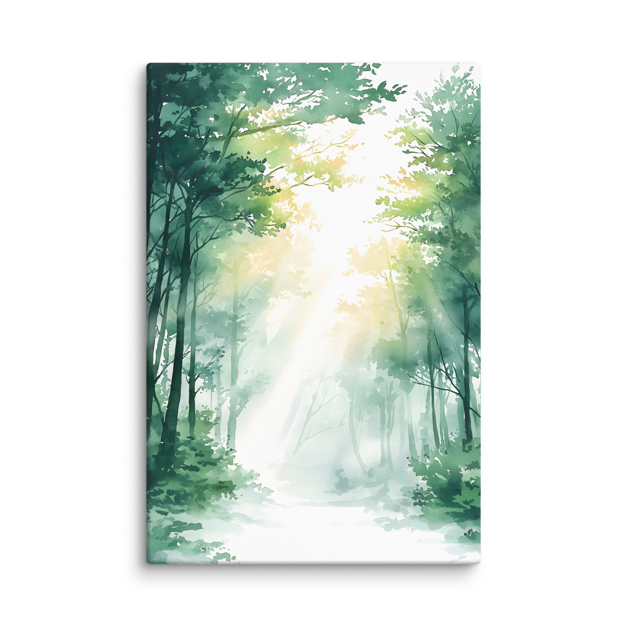 Forest Filter — Japandi komorebi canvas, minimalist Japanese wall art