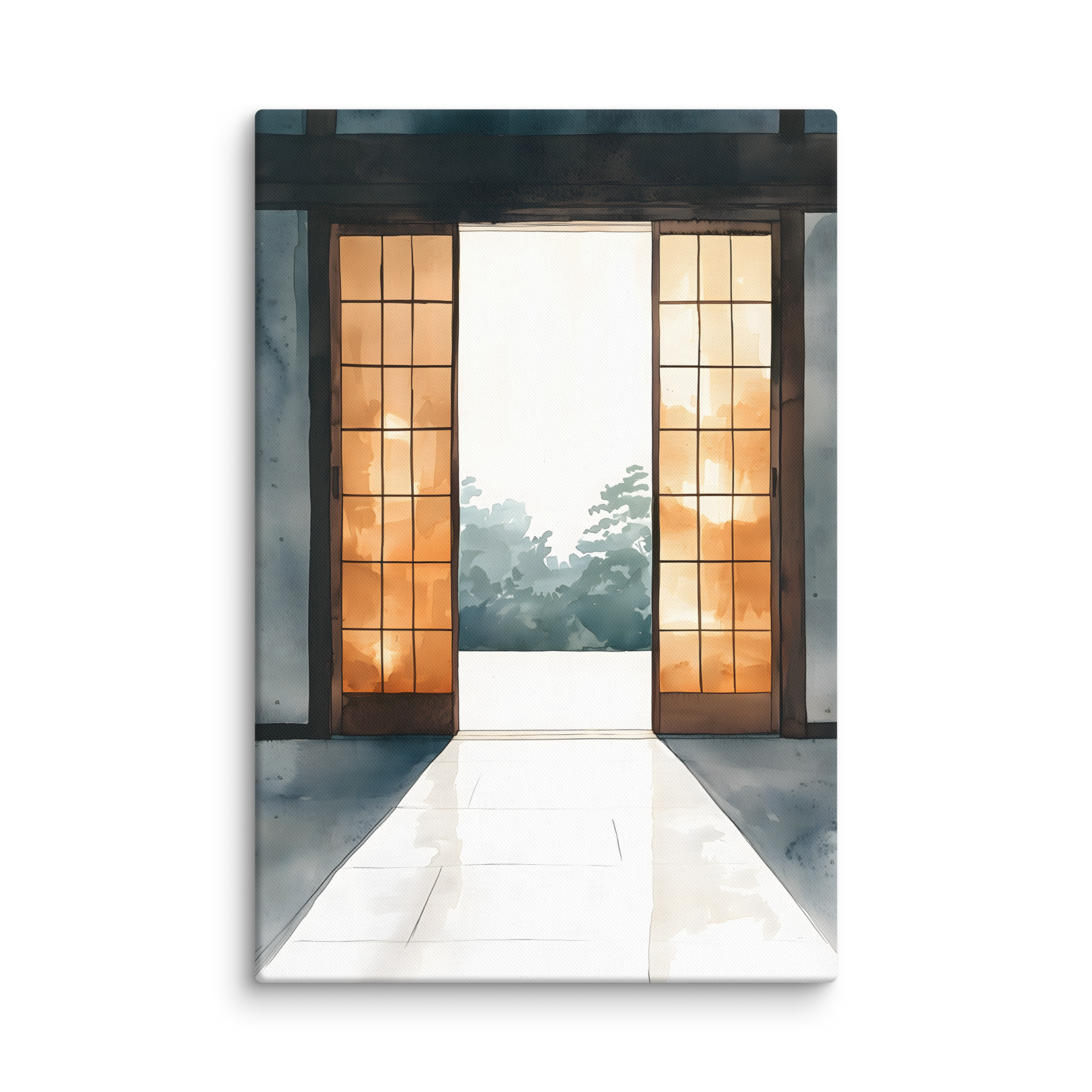 Open Door — Japandi ma canvas, minimalist Japanese wall art